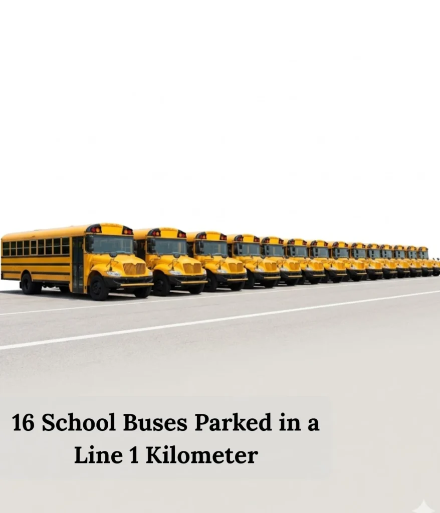 16-school-buses-parked-in-a-line-1-kilometer